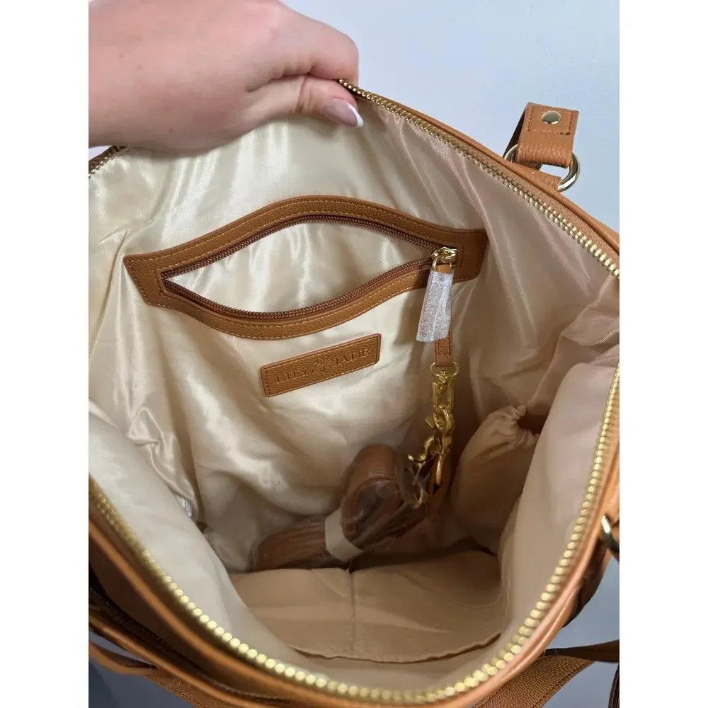 NWT Lily Jade Marie Leather Convertable Backpack Diaper Bag
